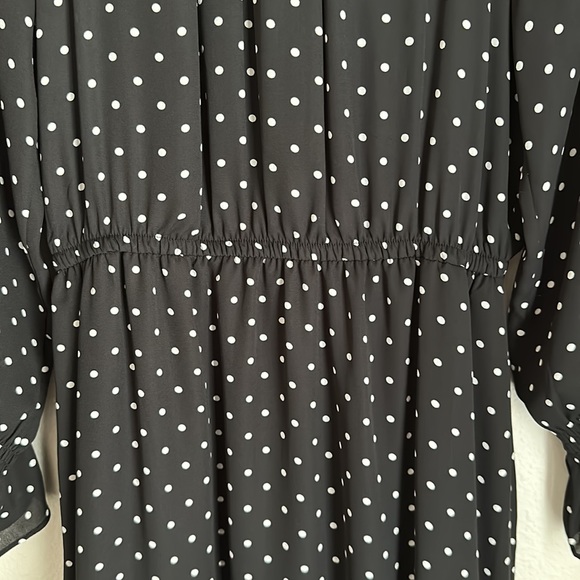 donna morgan black polka dot midi dress - Picture 3 of 6